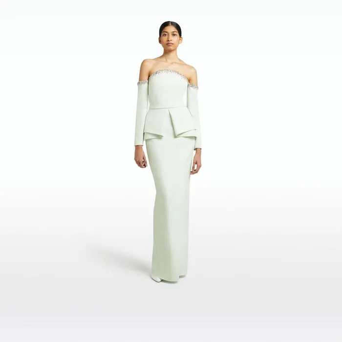 Safiyaa Giuliana Spearmint Long Dress Women Dresses