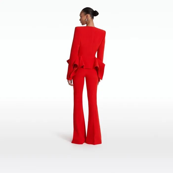 Safiyaa Halluana Scarlet Red Trousers Women Trousers