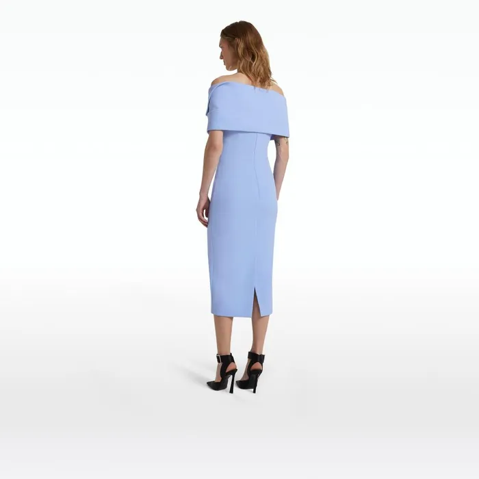 Safiyaa Iana Carolina Blue Midi Dress Women Dresses