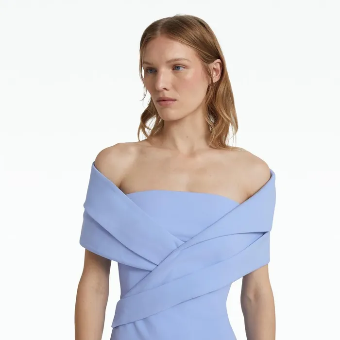 Safiyaa Iana Carolina Blue Midi Dress Women Dresses