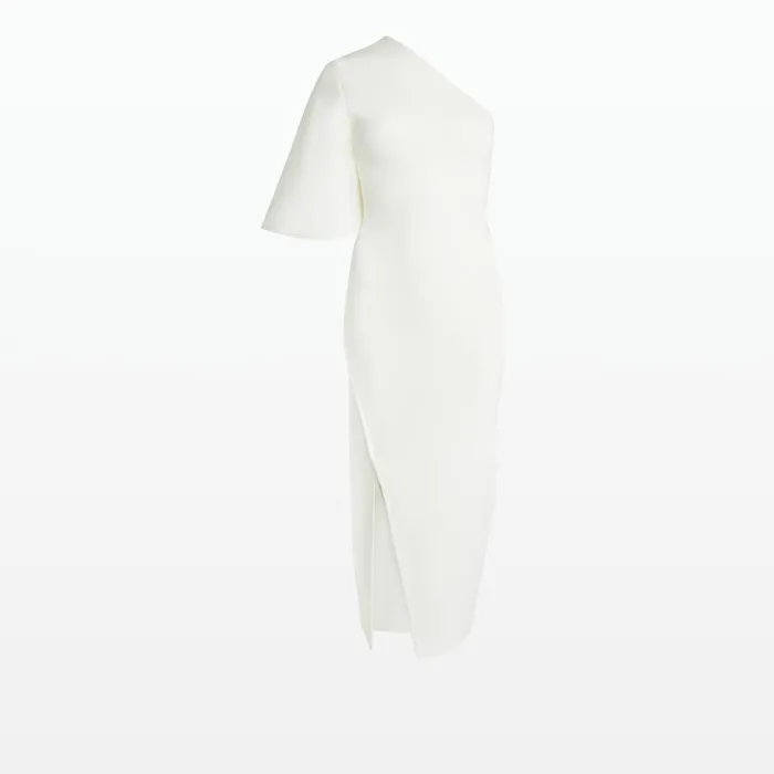 Safiyaa Kalypso Ivory Midi Knit Dress Women Dresses