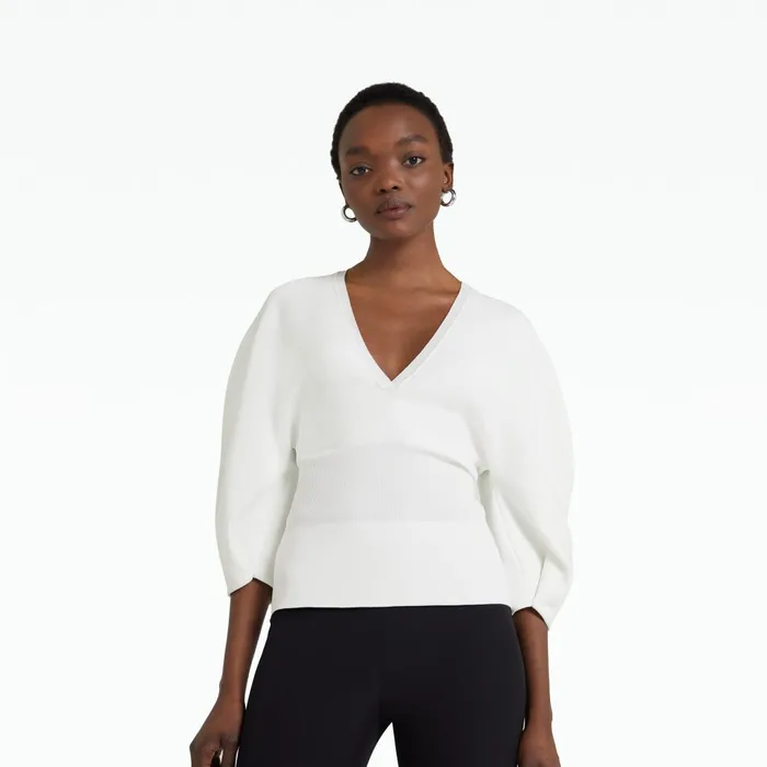 Safiyaa Kamali Ivory Knit Top Women Tops