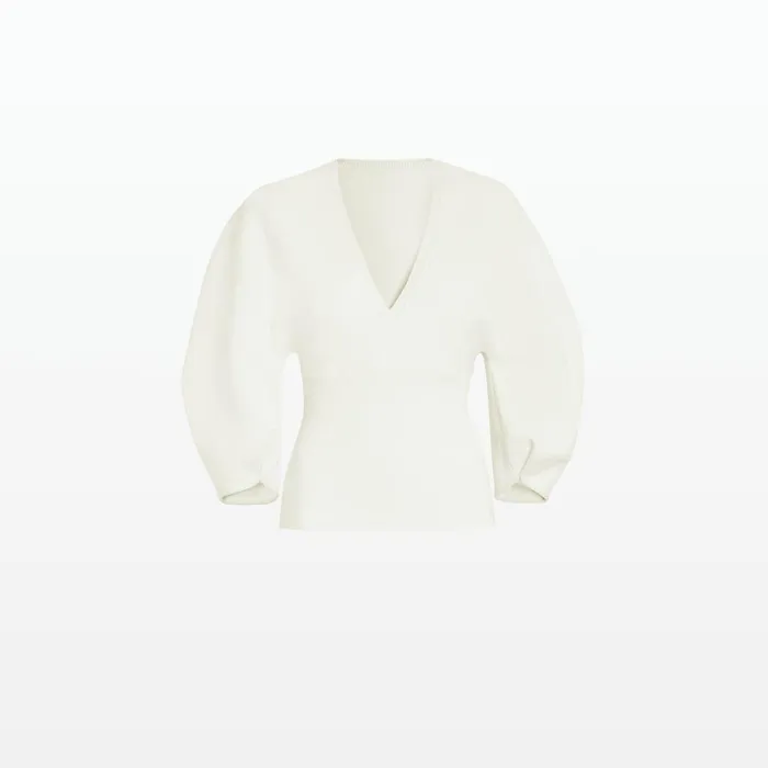Safiyaa Kamali Ivory Knit Top Women Tops