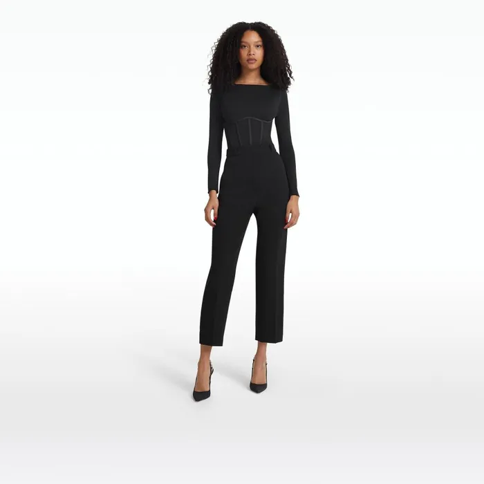 Safiyaa Krissie Black Bodysuit Women Tops