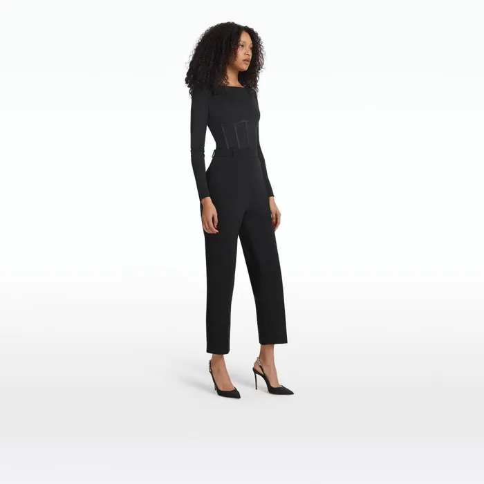 Safiyaa Krissie Black Bodysuit Women Tops