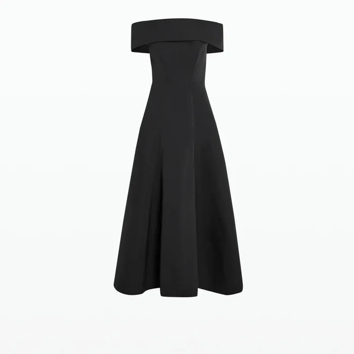 Safiyaa Kristiana Black Midi Dress Women Dresses