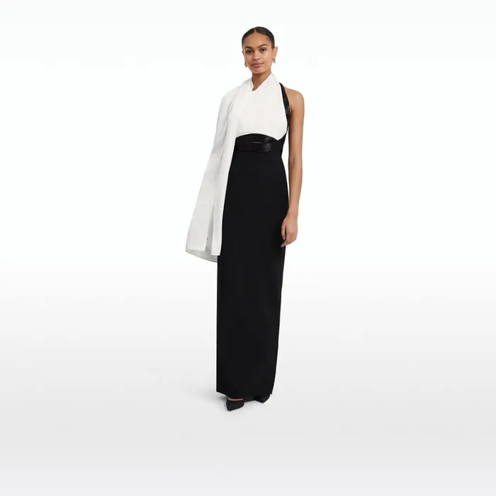 Safiyaa Lexi Black and Ivory Long Dress Women Dresses
