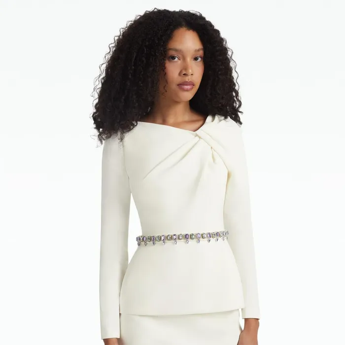 Safiyaa Manya Ivory Embroidered Top Women Tops