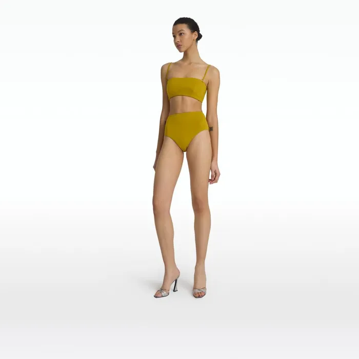 Safiyaa Mayrana Chartreuse Bikini Top Women Swimwear