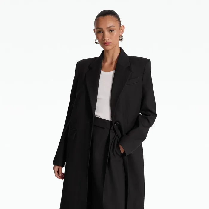 Safiyaa Melisso Black Coat Women Jackets and Coats