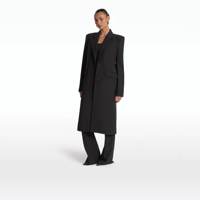 Safiyaa Melisso Black Coat Women Jackets and Coats