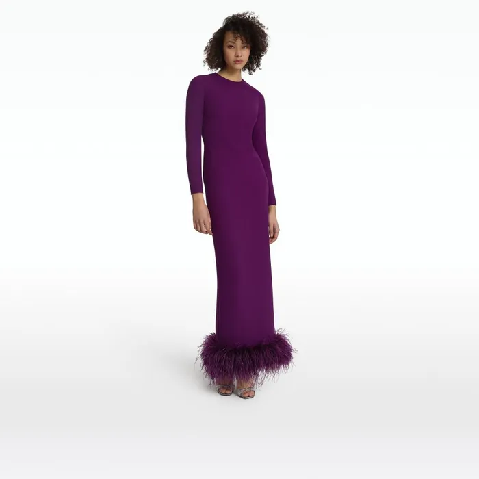 Safiyaa Paignita Currant Long Dress Women Dresses