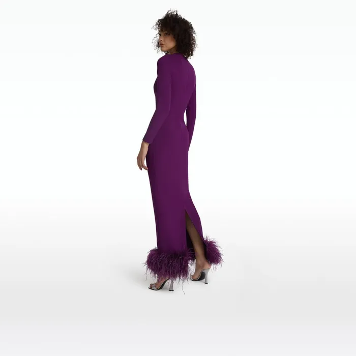 Safiyaa Paignita Currant Long Dress Women Dresses