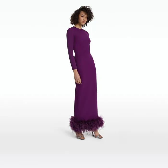 Safiyaa Paignita Currant Long Dress Women Dresses