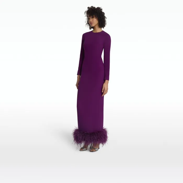 Safiyaa Paignita Currant Long Dress Women Dresses