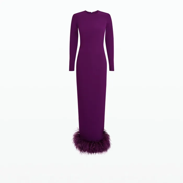 Safiyaa Paignita Currant Long Dress Women Dresses