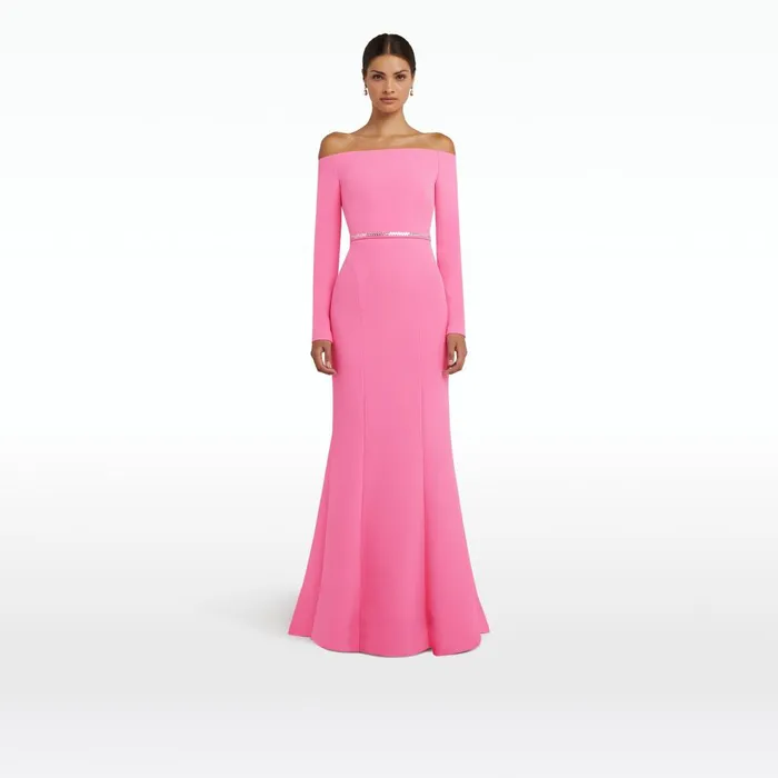Safiyaa Rory Aurora Long Dress With Embroidered Belt Women Dresses