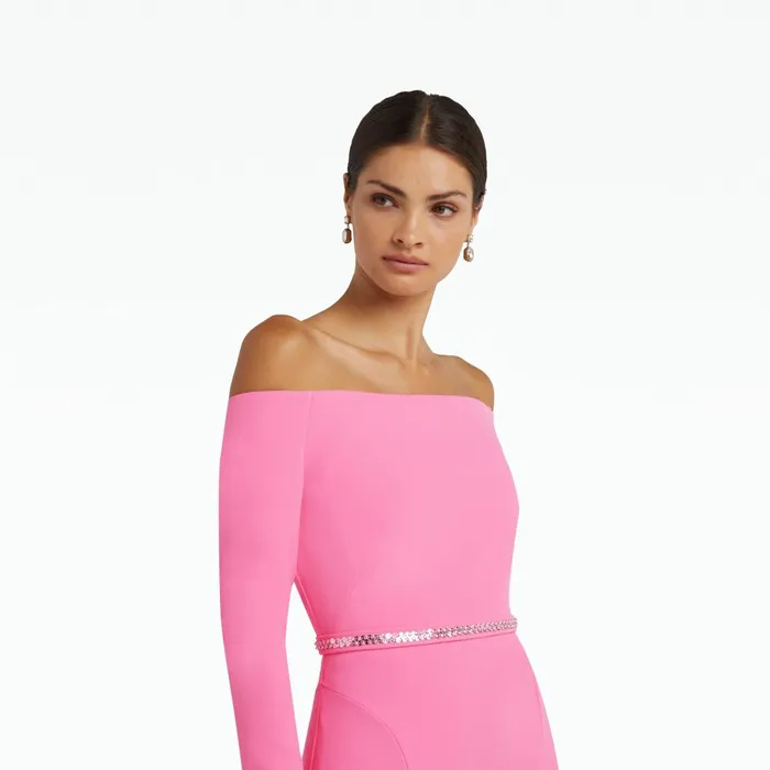 Safiyaa Rory Aurora Long Dress With Embroidered Belt Women Dresses