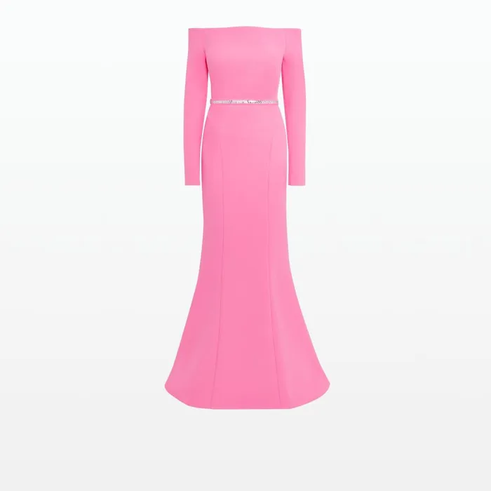 Safiyaa Rory Aurora Long Dress With Embroidered Belt Women Dresses