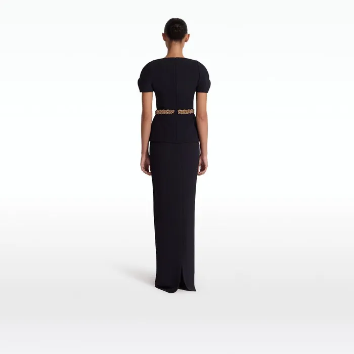 Safiyaa Sadia Midnight Navy Long Dress Women Dresses