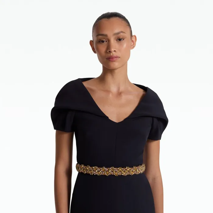 Safiyaa Sadia Midnight Navy Long Dress Women Dresses