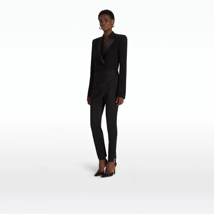 Safiyaa Sage Black Jacket Women Jackets and Coats