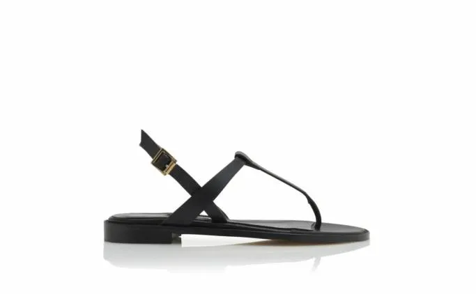 Sandals Women Manolo Blahnik HATABlack Calf Leather Flat Sandals Sandals Women Manolo Blahnik HATABlack Calf Leather Flat Sandals