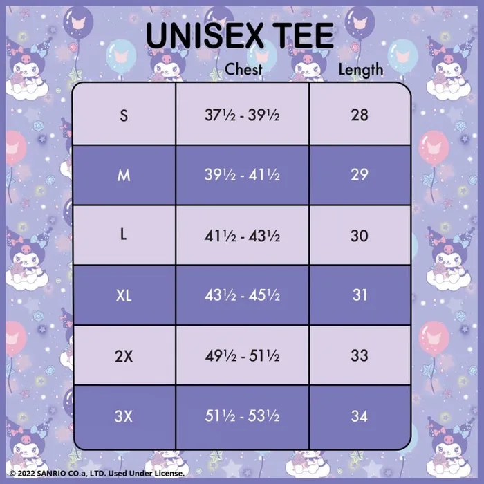 Sanrio Kuromi Carnival AllOver Print Ringer Tee Unisex Loungefly Apparel Sanrio Kuromi Carnival AllOver Print Ringer Tee Unisex Loungefly Apparel