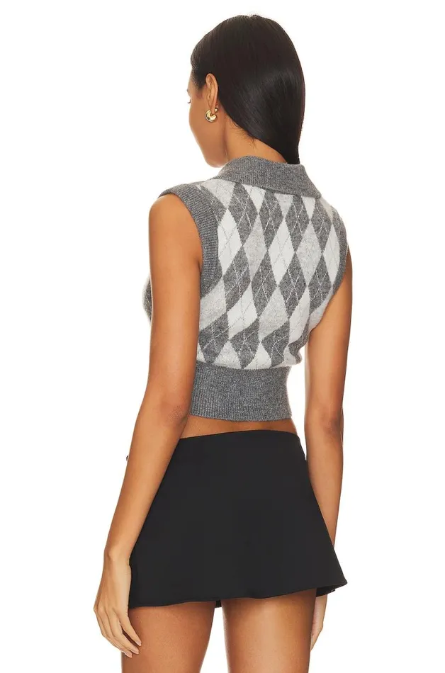 Sara Polo Vest Light Grey Charcoal Women Lovers and Friends Tops