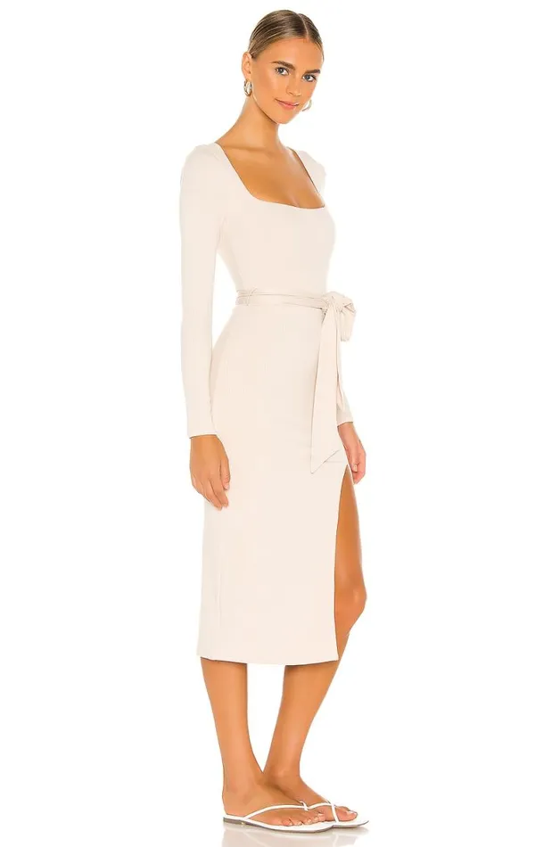 Sariah Midi Dress Ecru Women Lovers and Friends Dresses
