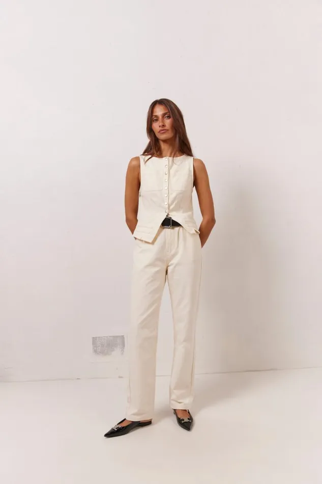 Sets Women VRG GRL Suki Denim Jeans Cream