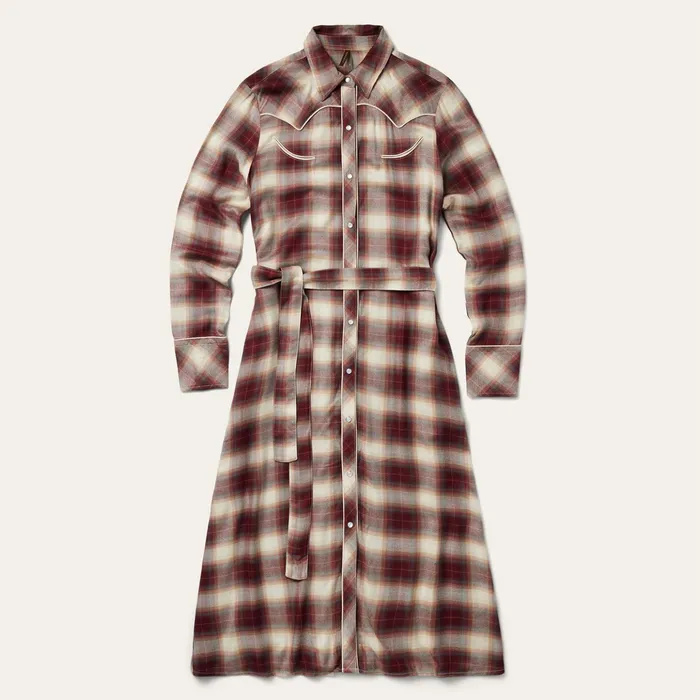 Shirt Dresses Women Stetson Black Cherry Plaid Shirt Dress Red