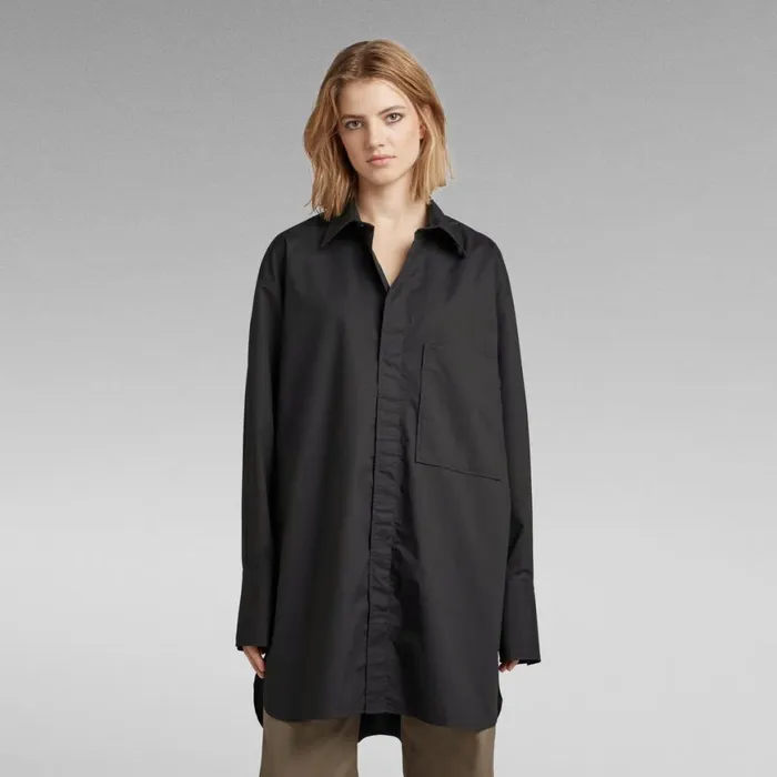 Shirts and Blouses Women GStar RAW Oversized Boyfriend Shirt Dark Black