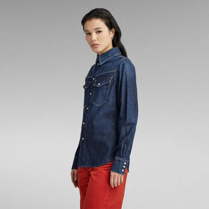 Shirts and Blouses Women GStar RAW Slim Denim Shirt Worn In Deep Sea