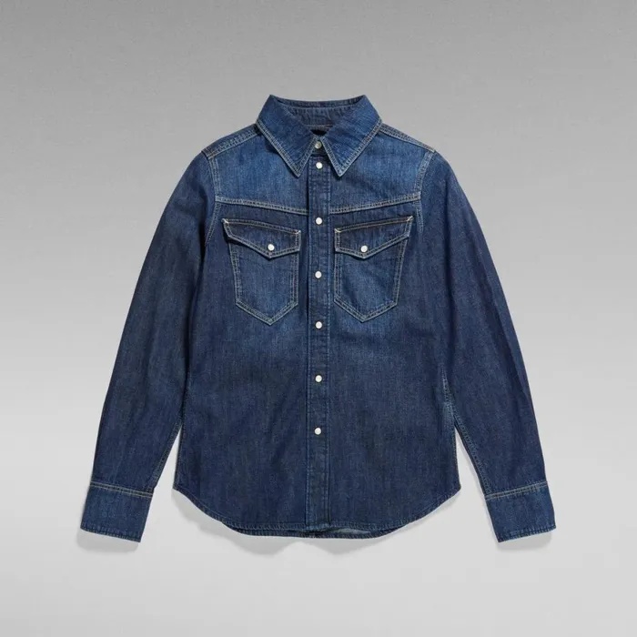 Shirts and Blouses Women GStar RAW Slim Denim Shirt Worn In Deep Sea