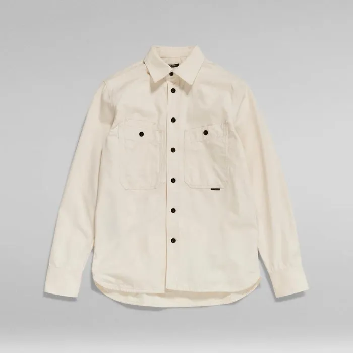 Shirts and Blouses Women GStar RAW Unisex Premium Nimes Regular Shirt Ecru