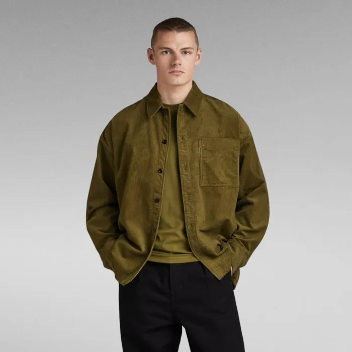 Shirts Men GStar RAW Boxy Fit Shirt Dark Olive
