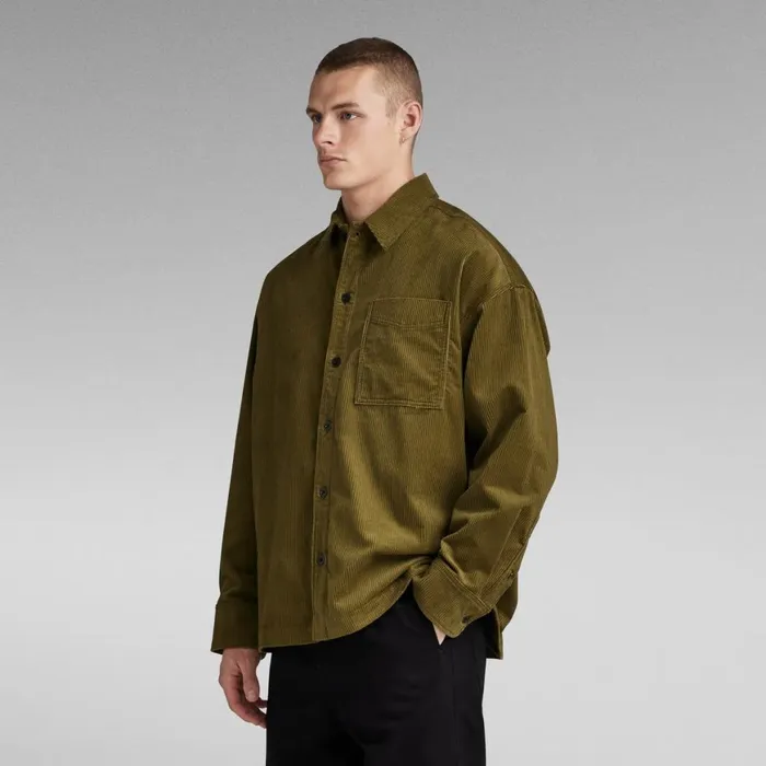 Shirts Men GStar RAW Boxy Fit Shirt Dark Olive