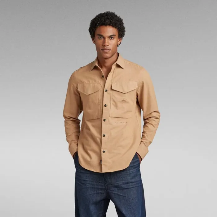 Shirts Men GStar RAW Cargo Regular Shirt Chipmunk