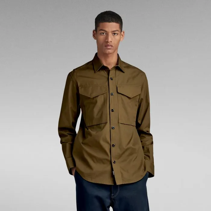 Shirts Men GStar RAW Cargo Regular Shirt Dark Olive