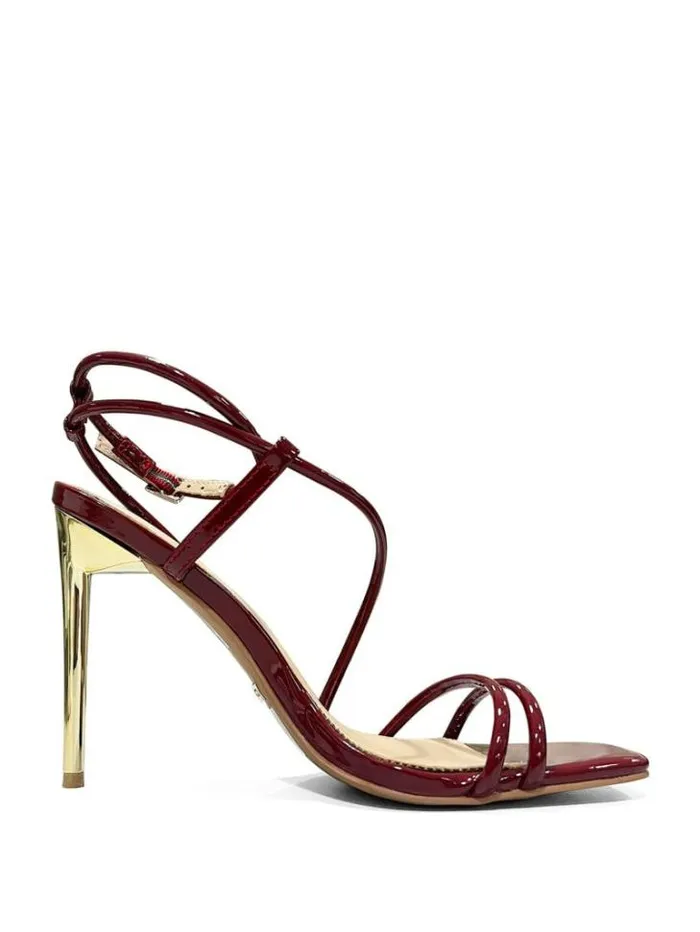 Shoes Women Marciano Strappy Cord Heeled Sandal Dark Jam Red