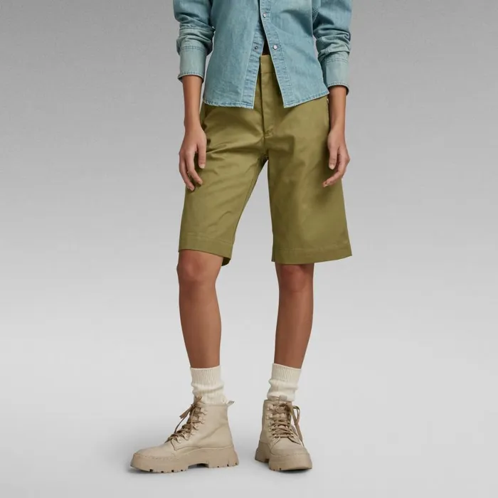 Shorts Women GStar RAW Chino Bermuda Shorts Smoke Olive