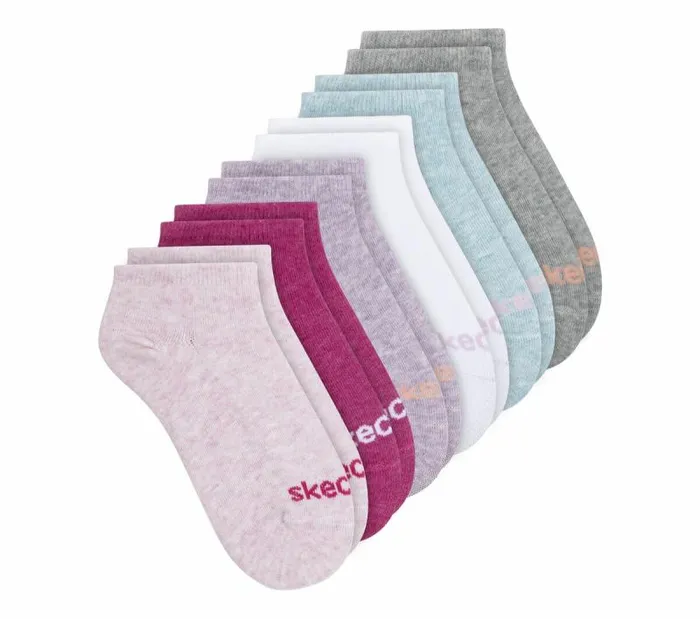 Skechers 6 Pack No Show Cotton Socks Pink WomenMenKids Socks Skechers 6 Pack No Show Cotton Socks Pink WomenMenKids Socks