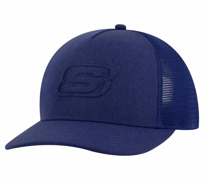 Skechers Embossed Trucker Hat Navy Blue WomenMen Hats