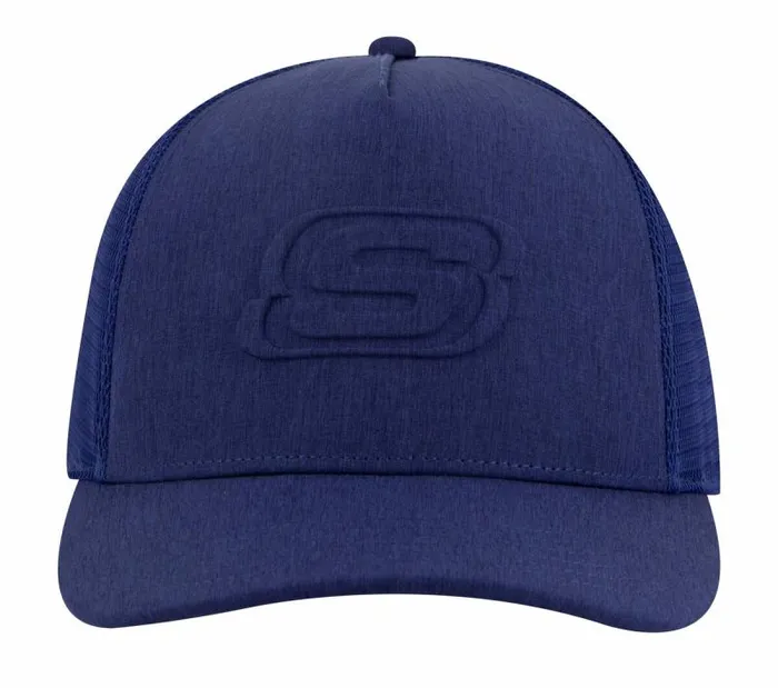 Skechers Embossed Trucker Hat Navy Blue WomenMen Hats Skechers Embossed Trucker Hat Navy Blue WomenMen Hats