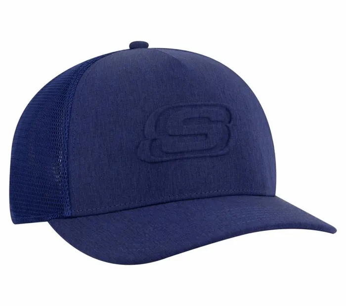 Skechers Embossed Trucker Hat Navy Blue WomenMen Hats Skechers Embossed Trucker Hat Navy Blue WomenMen Hats