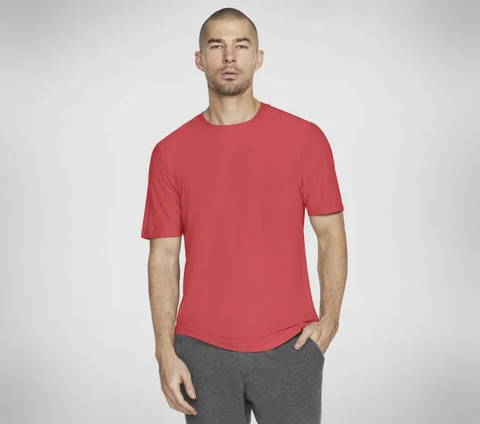 Skechers GO DRI All Day Tee Gunmetal Red Men Tops