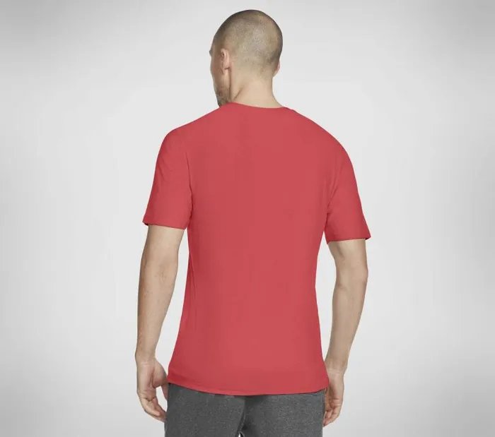 Skechers GO DRI All Day Tee Gunmetal Red Men Tops Skechers GO DRI All Day Tee Gunmetal Red Men Tops