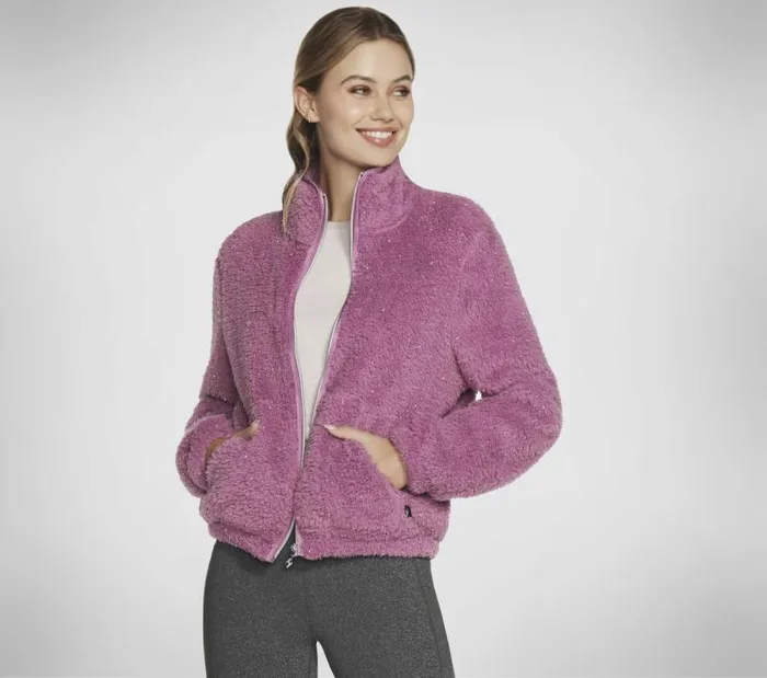 Skechers GO SNUGGLE Sherpa Jacket Light Mauve Women Tops