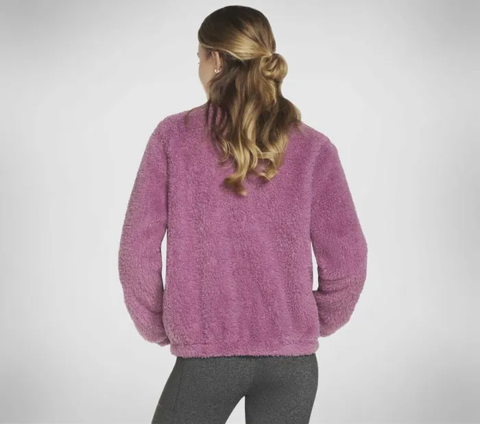 Skechers GO SNUGGLE Sherpa Jacket Light Mauve Women Tops Skechers GO SNUGGLE Sherpa Jacket Light Mauve Women Tops